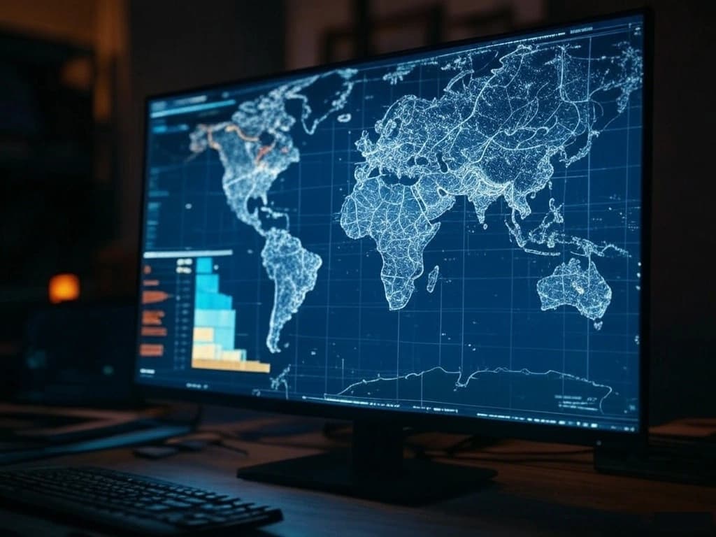 Map on Computer Monitor